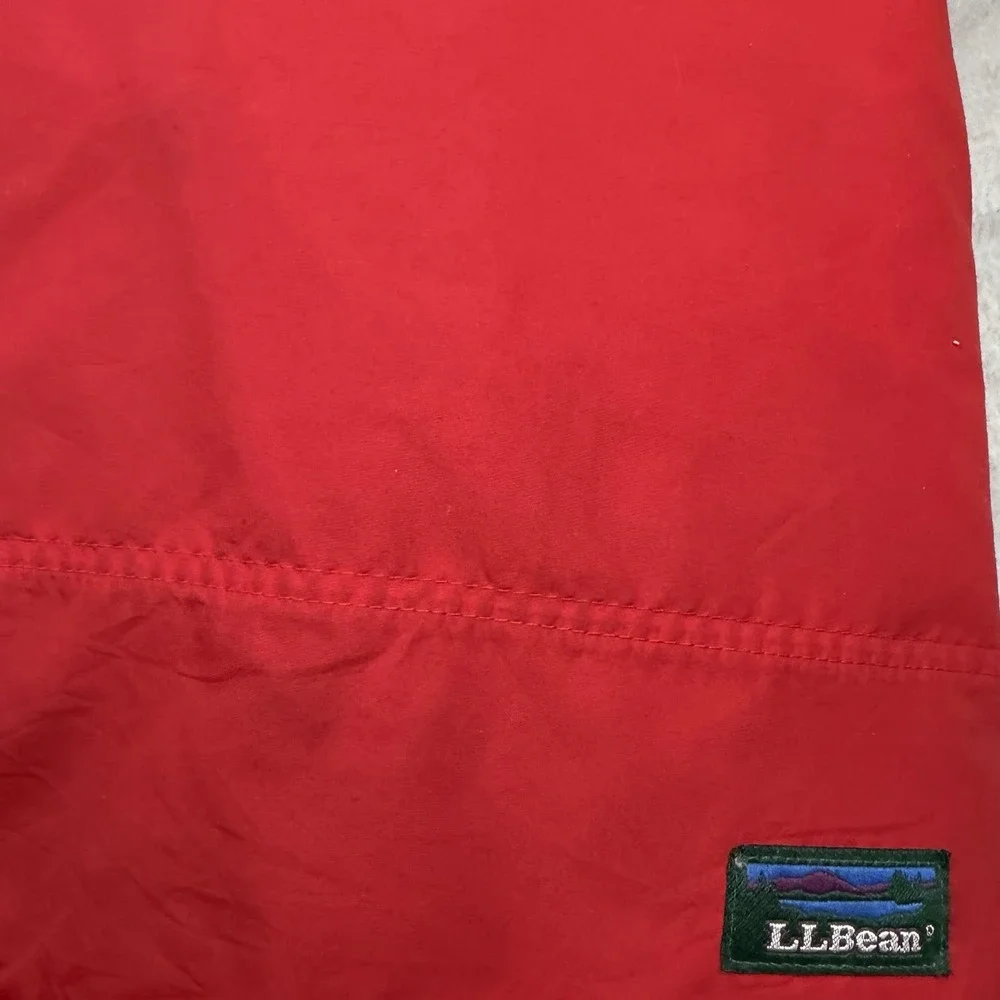 Vintage 90s LL Bean Jacket Mens Large Pullover Hooded Anorak Made In USA Red